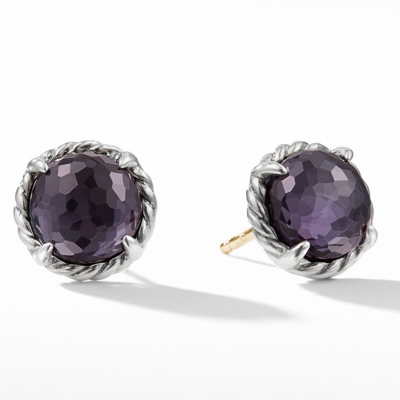 David Yurman Jewelry - Classic Petite Chatelaine® Stud Earrings in Sterling Silver with Amethyst